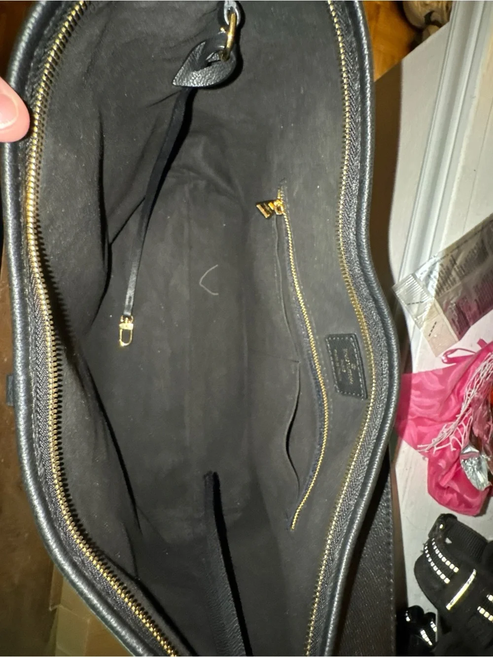 Inspired Black Embossed Hobo Shoulder Bag
